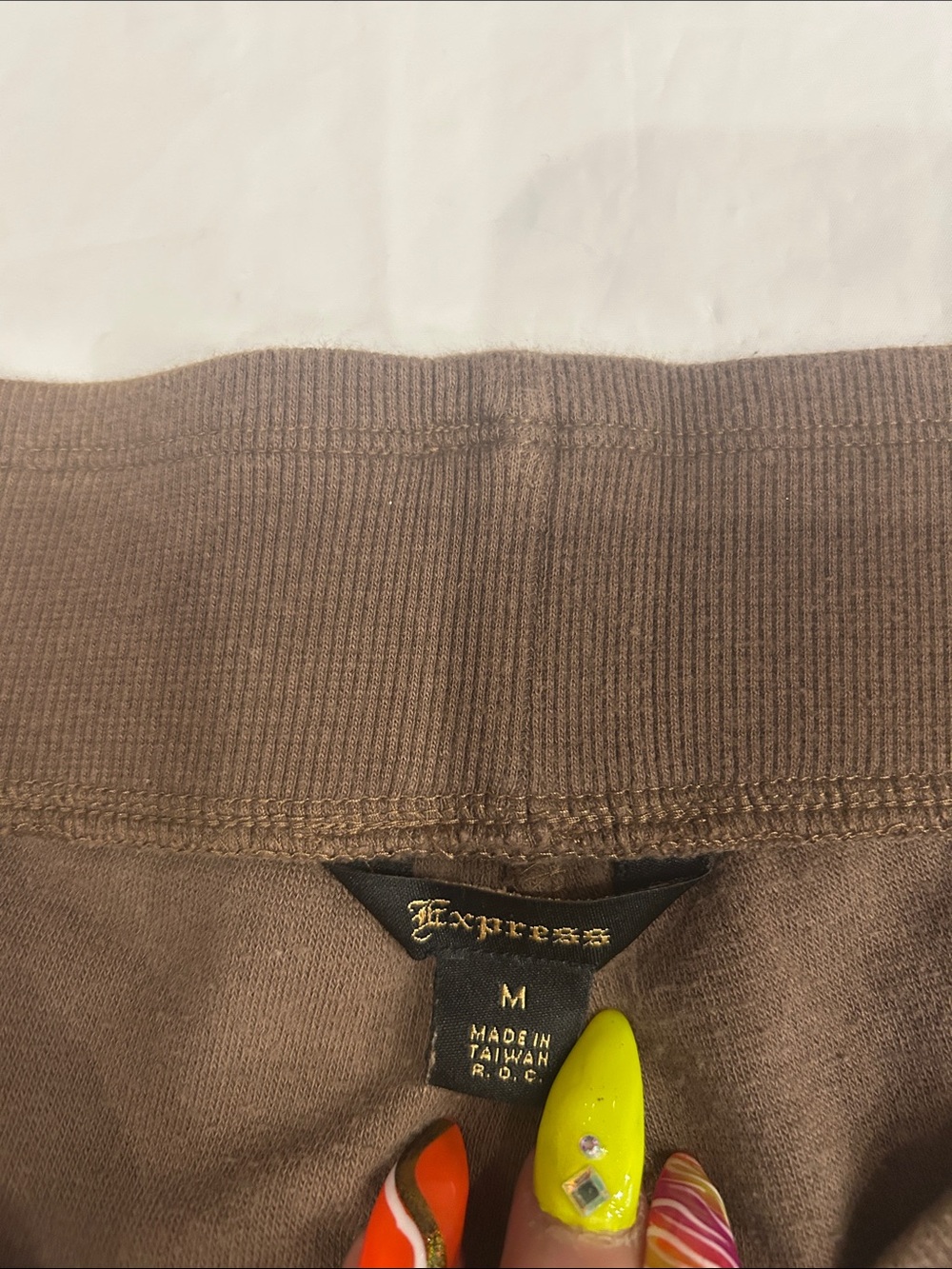 Express Chocolate Brown Velour Side-Ruched Athletic Shorts - Picture 5 of 10